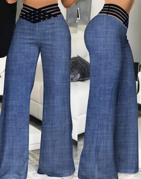 Women's Fashionable High Waisted Wide Leg Pants - VogeLuxe
