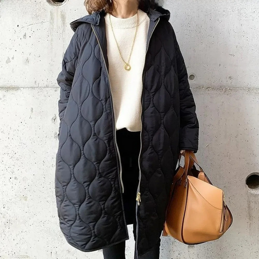 Women's Warm Padded Parka Jacket with Hood - VogeLuxe
