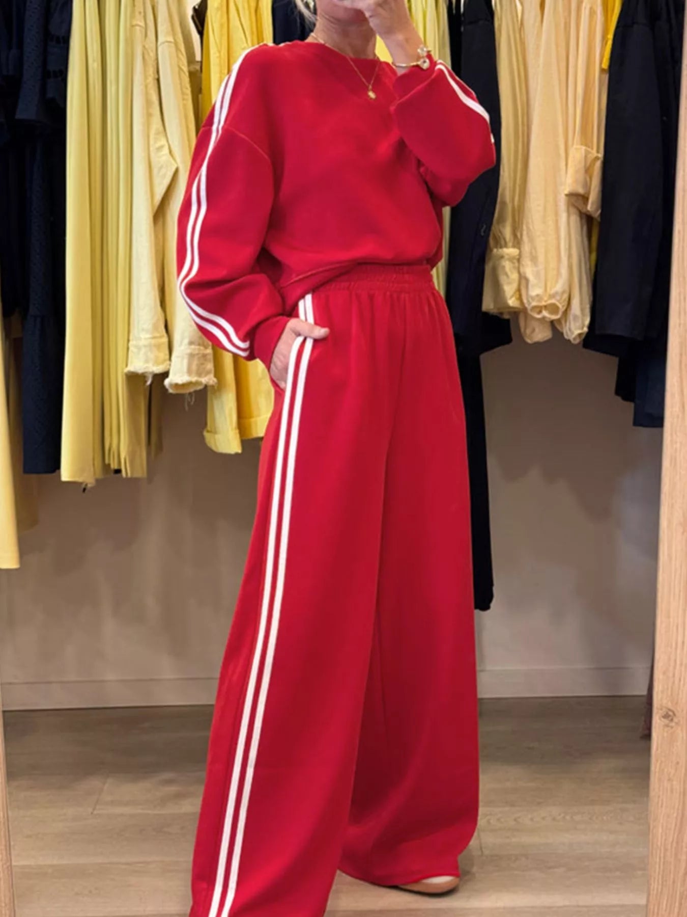 Classic Stripe Casual 2 Piece Tracksuit Set