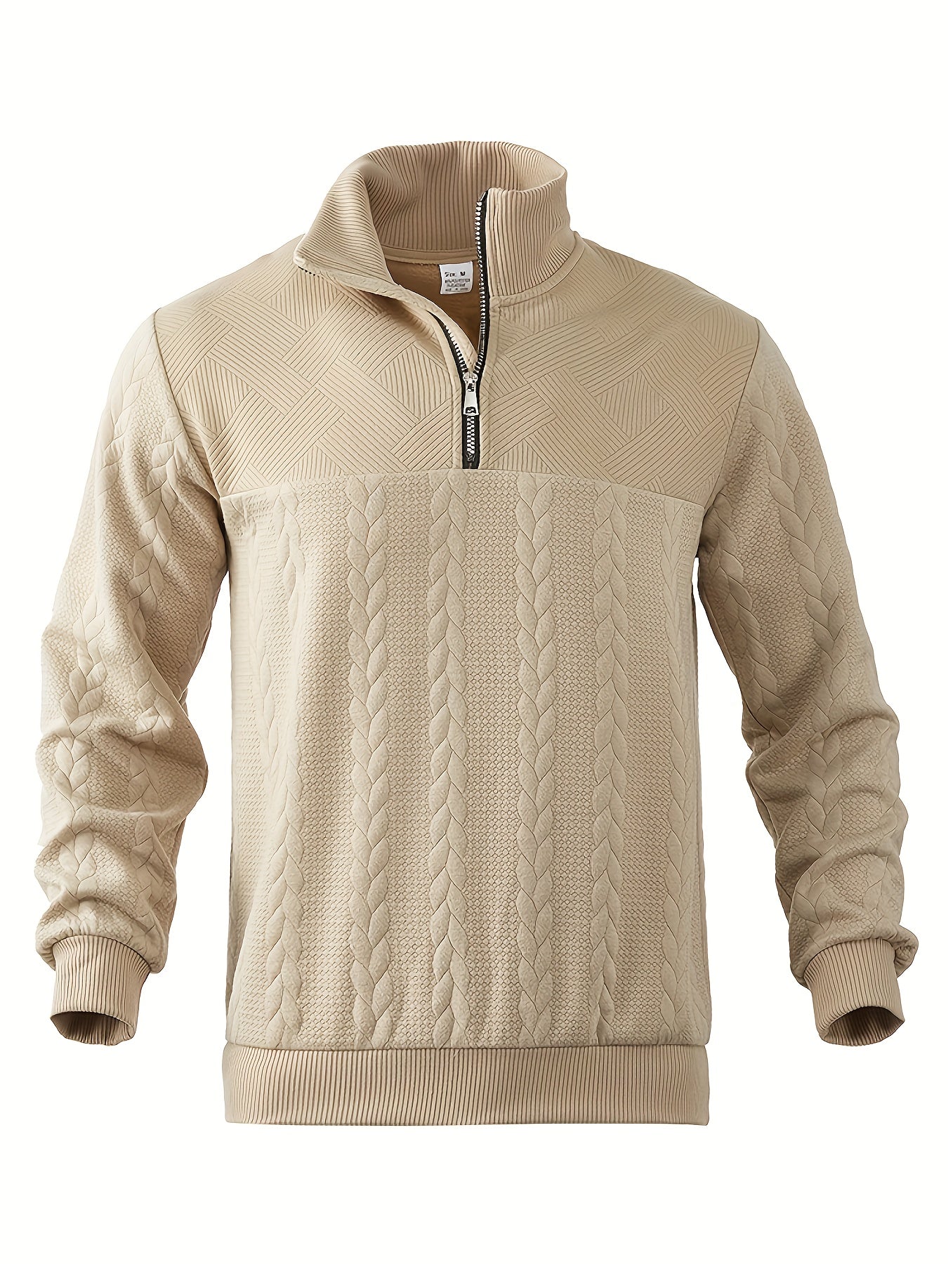 Classic Mens Crew Neck Zip Sweater - VogeLuxe