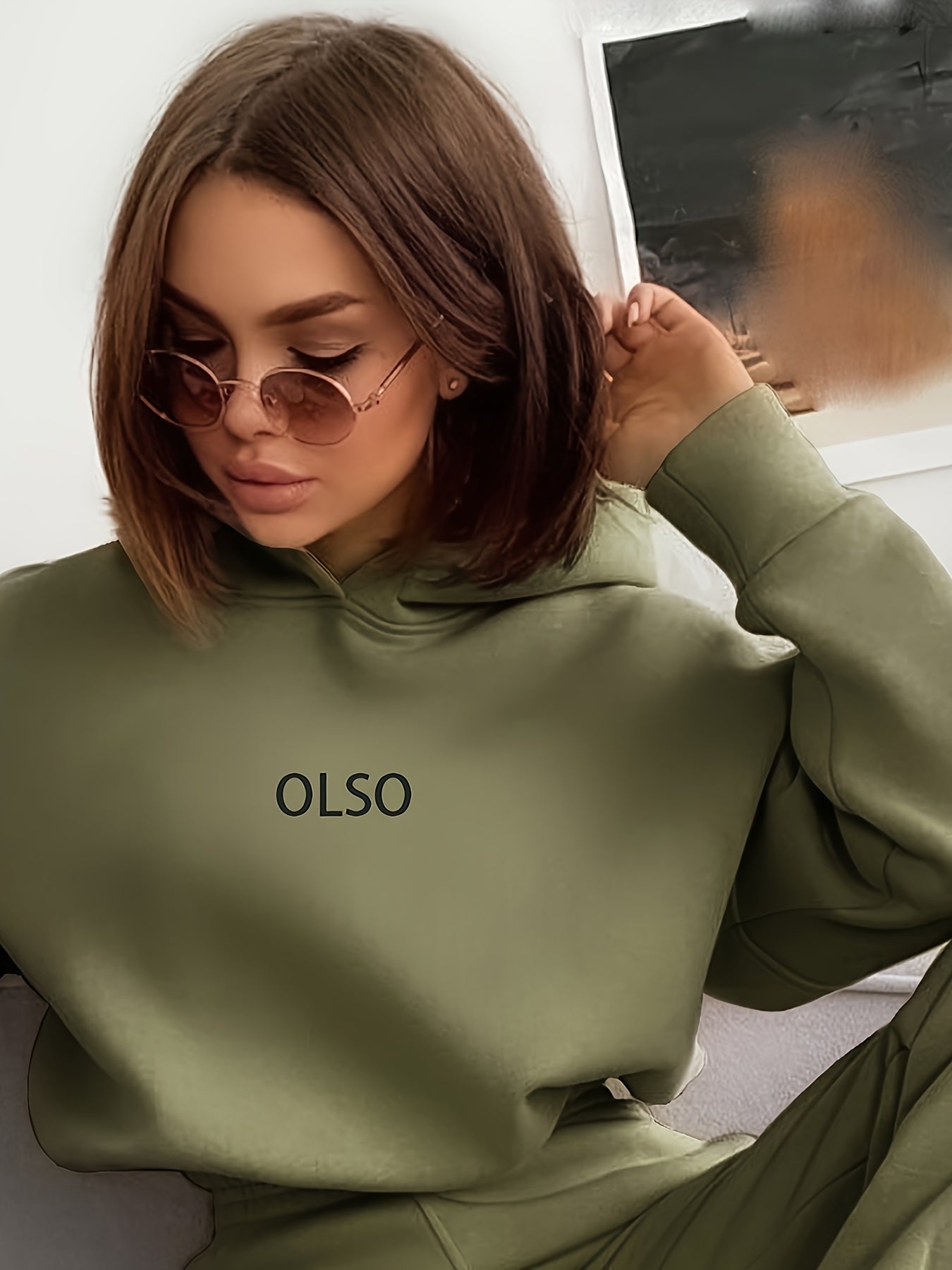 Comfy Women's Hoodie Sweatpants Tracksuit Set with Elastic Waist