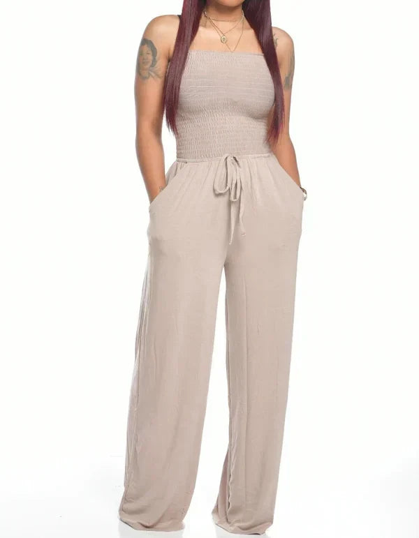 Summer Women's Strapless Drawstring Jumpsuit - VogeLuxe