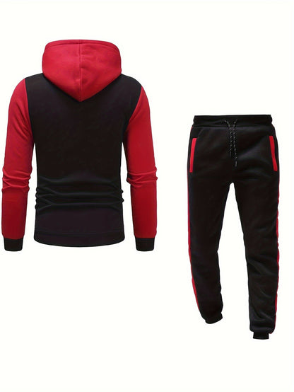 Comfortable Men's Zip Up Hoodie Jogger Set - VogeLuxe