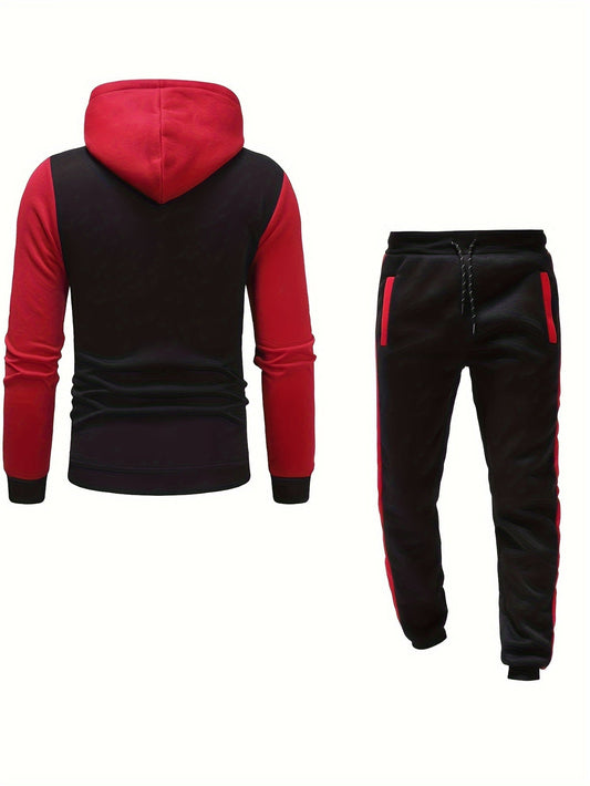 Comfortable Men's Zip Up Hoodie Jogger Set - VogeLuxe