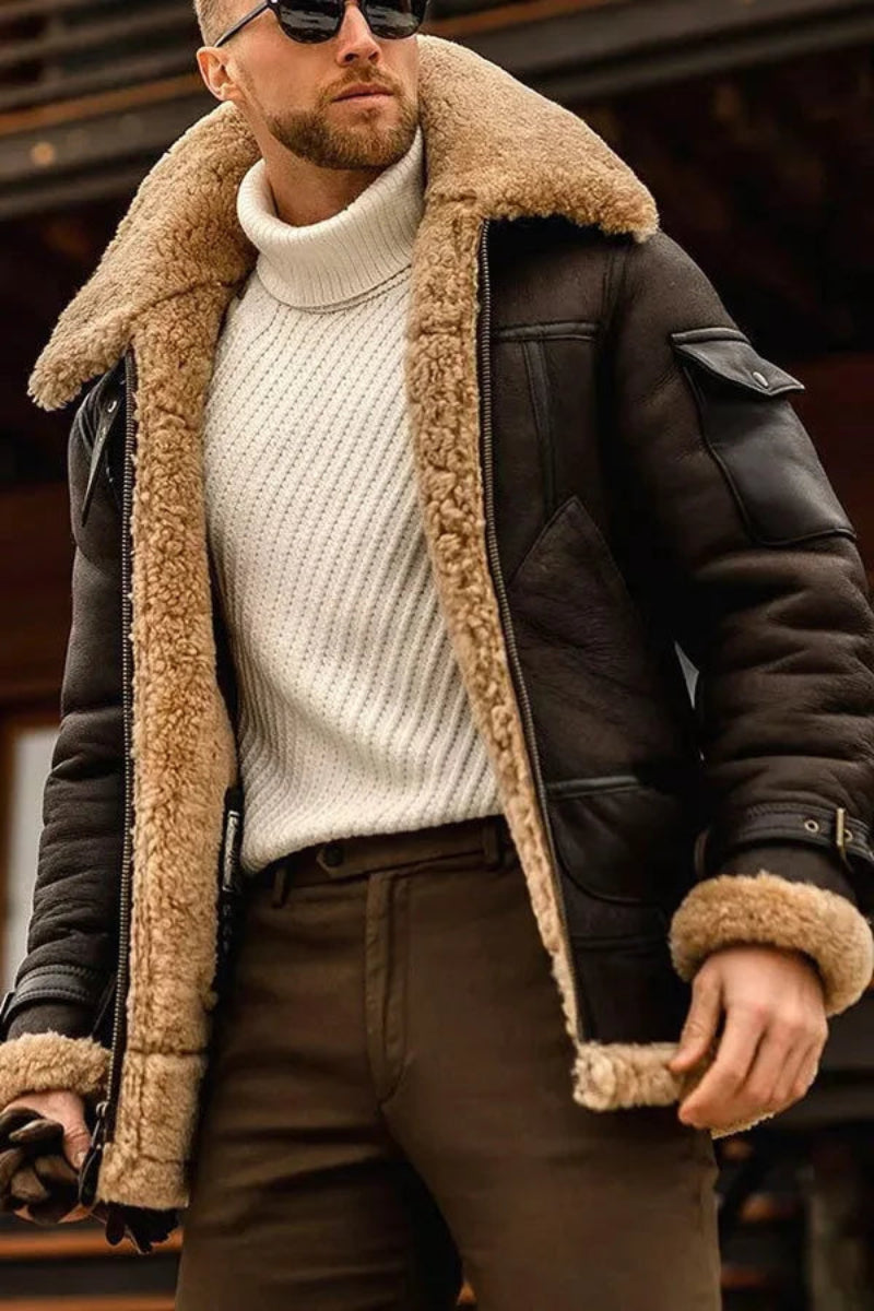 Stylish Brown Vegan Leather Mens Jacket