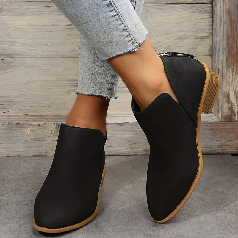 Ladies High Heel Ankle Boots Pointed Toe