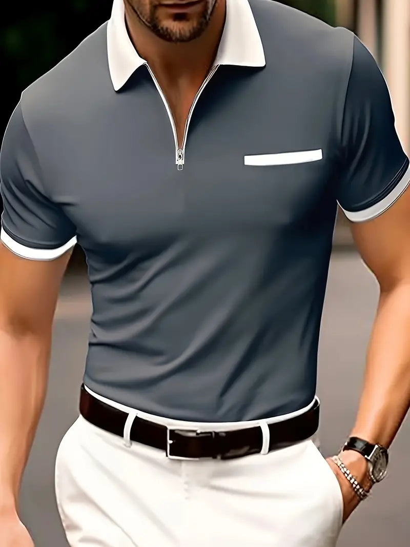 Men's Cool Dry V-Neck Golf Polo Shirt - VogeLuxe