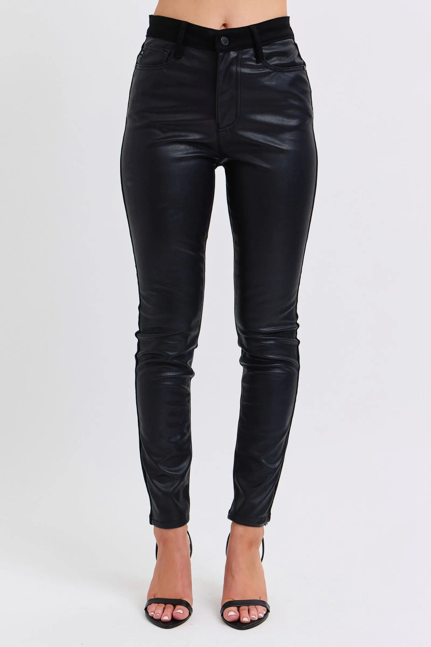Women's High Waist Fake Leather Jeans Plus Size Skinny - VogeLuxe