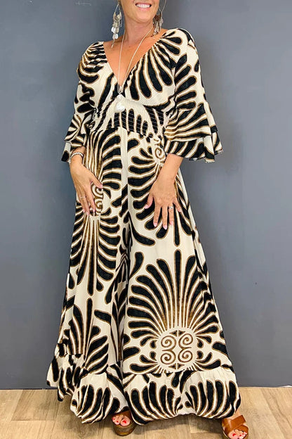 Summer Floral V-neck Women's Jumpsuit