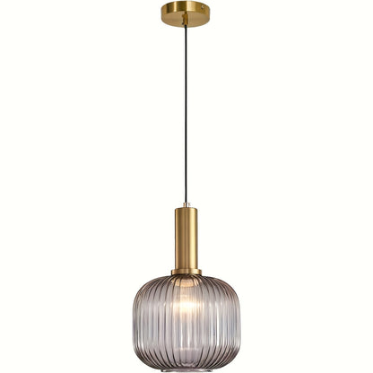 Rustic Glass Pendant Lighting | Brass Finish | Island Lamp