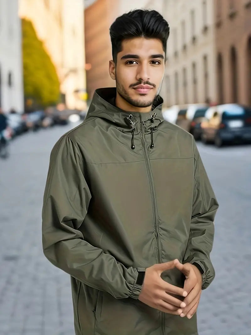 Waterproof Mens Windbreaker Hooded Coat