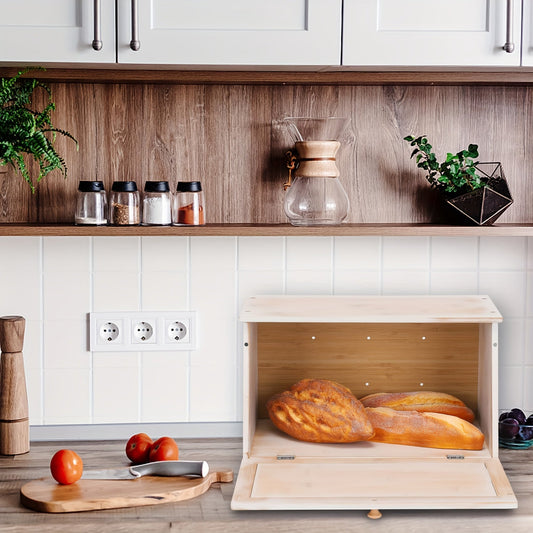 Classic Wood Bread Storage | Large Kitchen Food Container - VogeLuxe