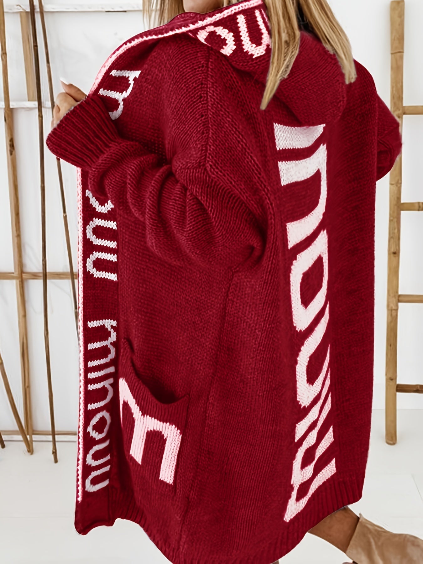 Comfy Floral Open Front Hooded Cardigan for Women