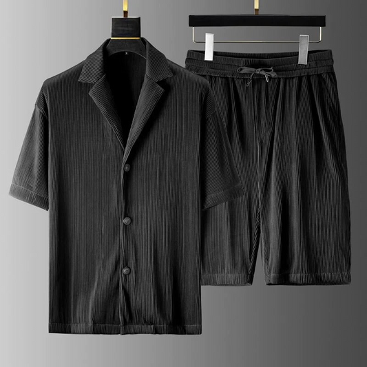 Comfortable 2-Piece Shirt and Shorts Set for Men - VogeLuxe