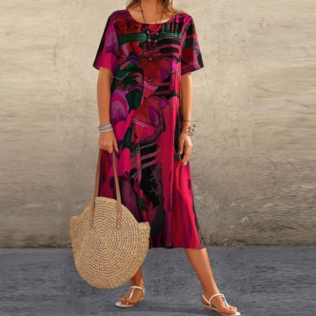 Vibrant Floral Midi Dress