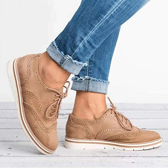 Comfortable Pink Suede Oxford Shoes for Women