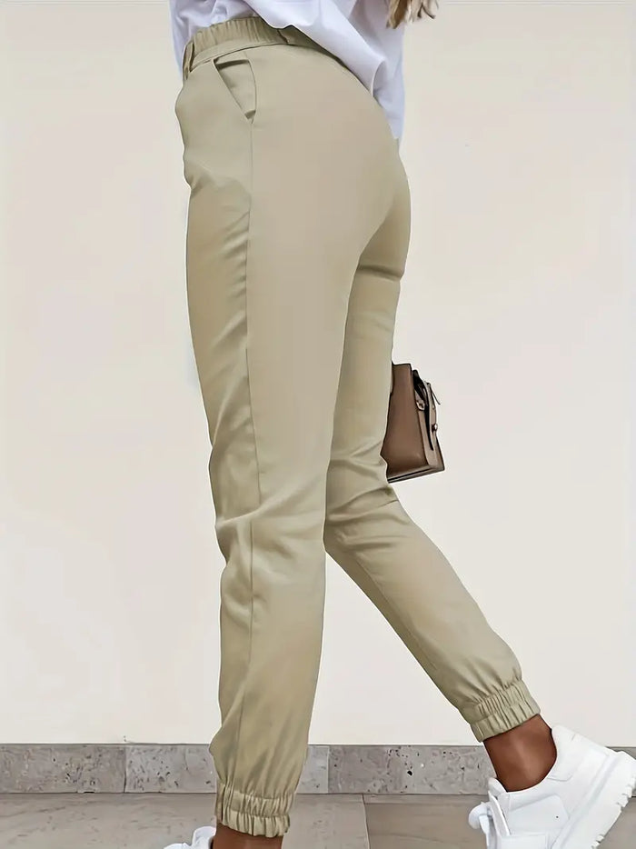 Ladies Comfortable Fit Slim Leg Trousers with Pockets