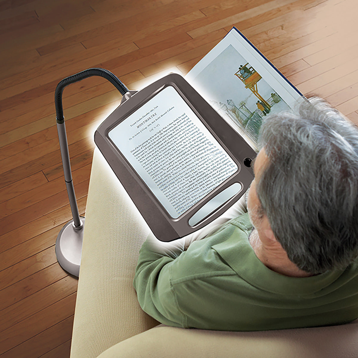 Bright Adjustable Floor Lamp with Magnifier - VogeLuxe