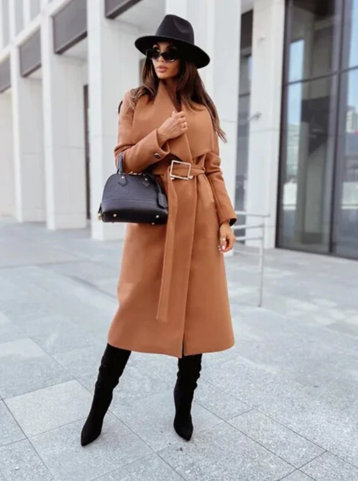 Classic Waterproof Trench Coat with Belt - VogeLuxe