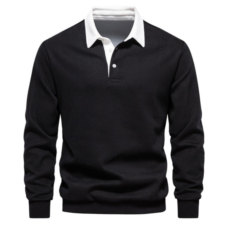 Cozy Men's Knit Polo Sweater for Winter