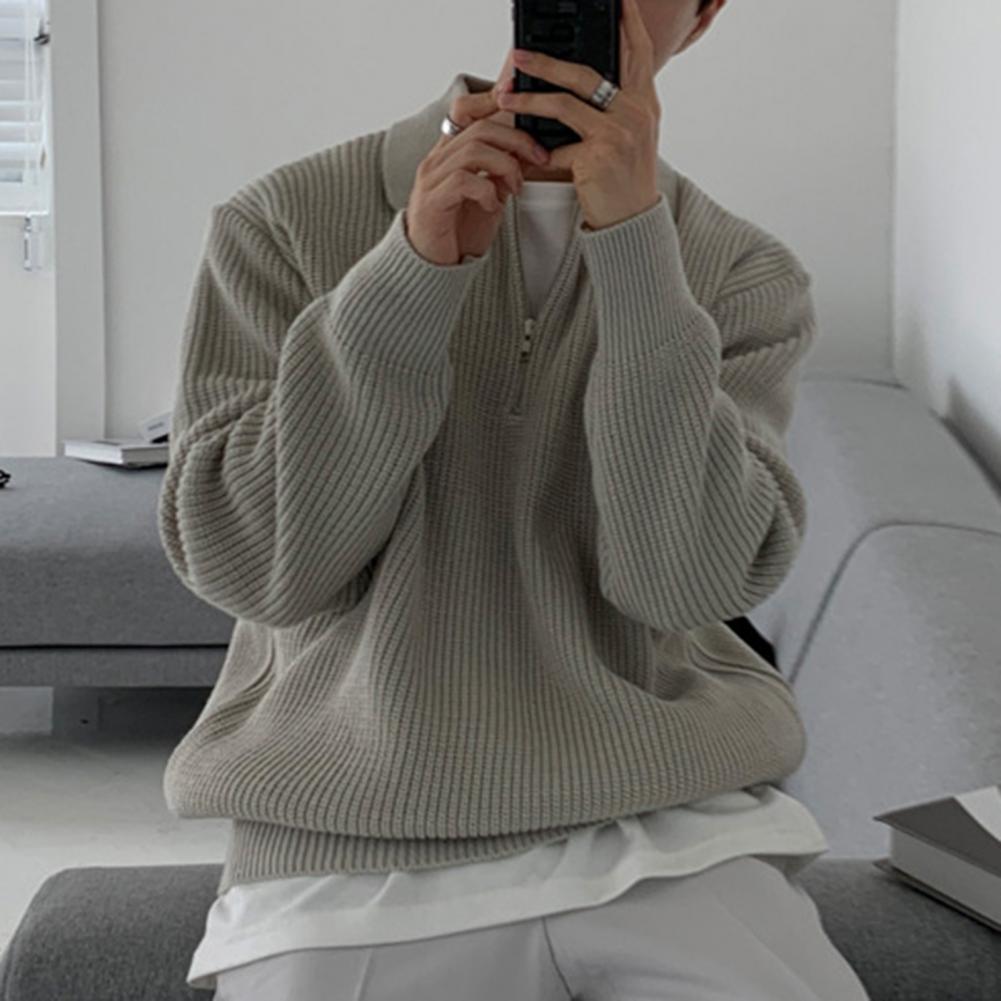Cozy Mens Corduroy Zip Up Sweater - VogeLuxe
