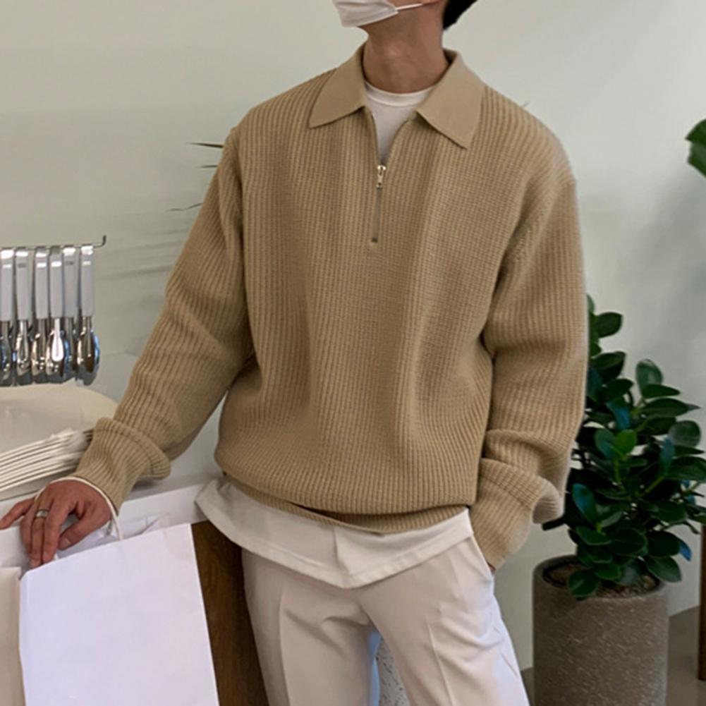 Cozy Mens Corduroy Zip Up Sweater