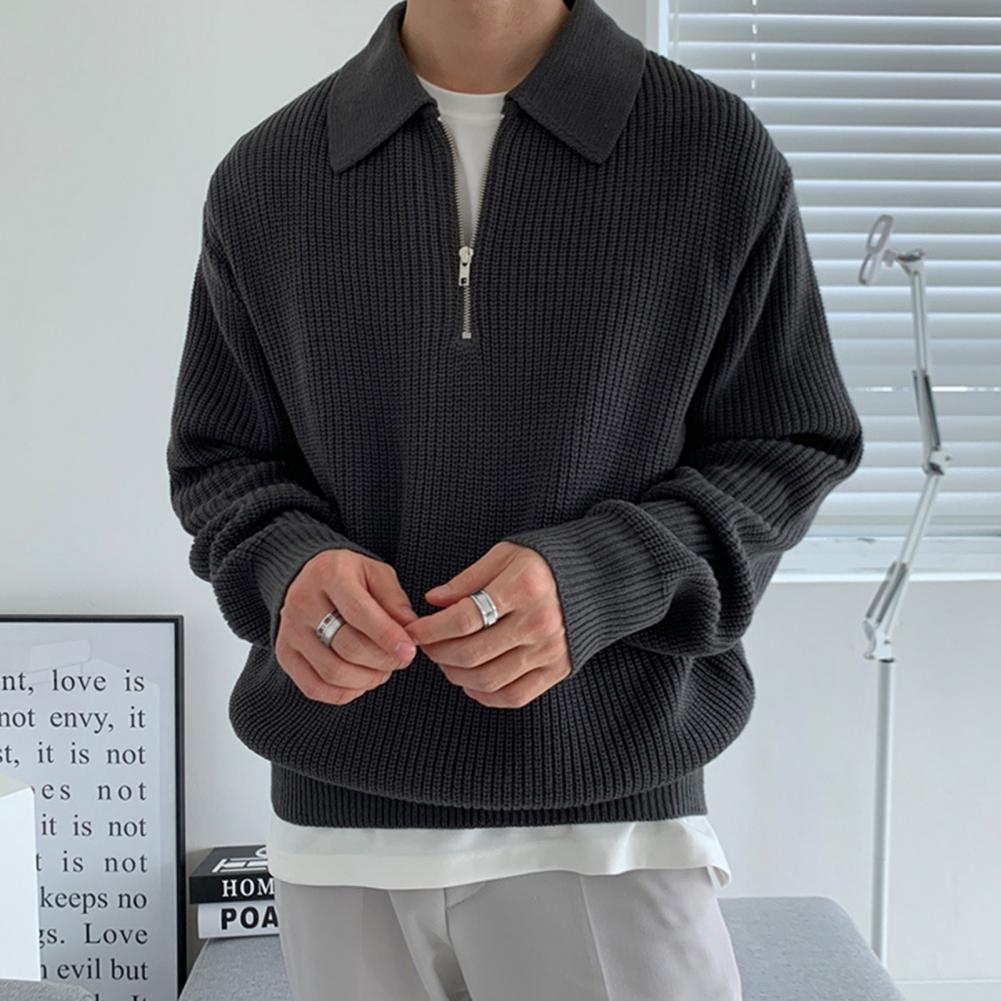 Cozy Mens Corduroy Zip Up Sweater