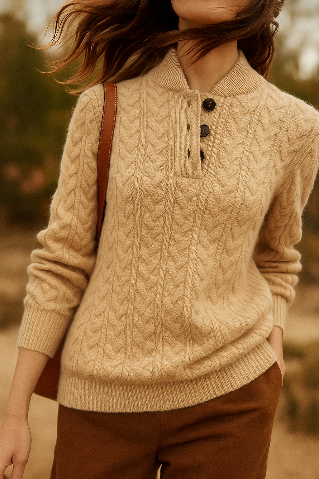 Soft Cream Cable Knit Sweater