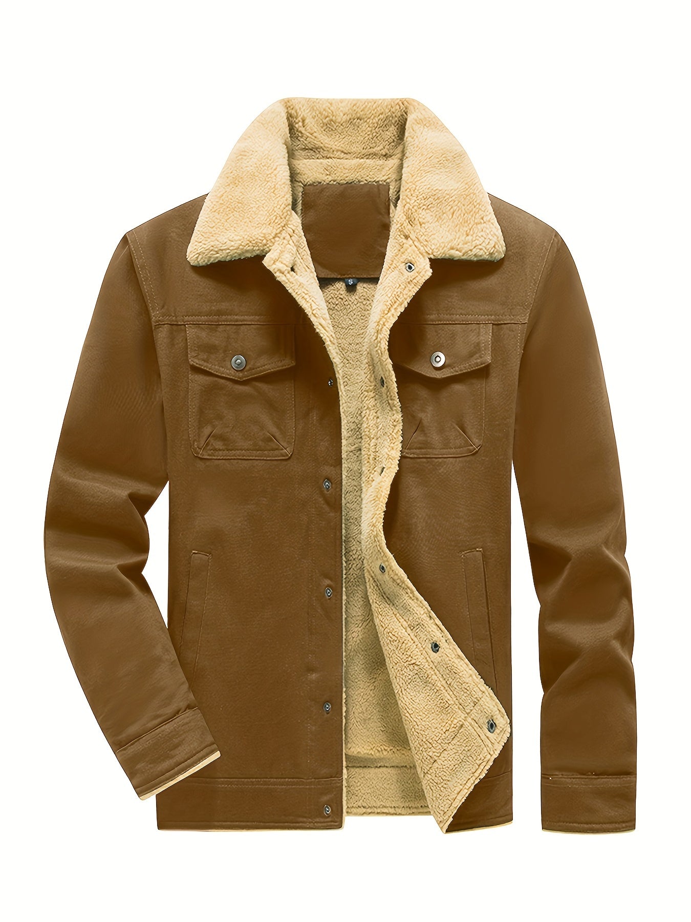 Cozy Mens Fleece Lined Winter Coat with Pocket