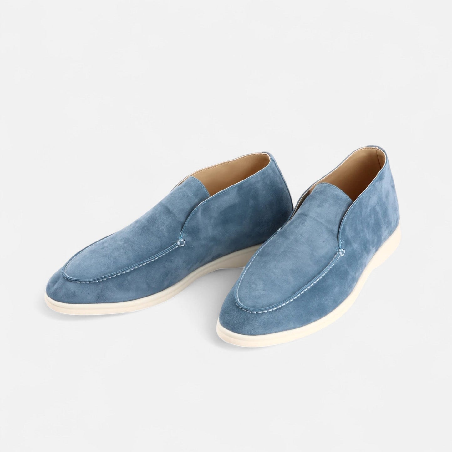 Luxury Suede Slip On Loafers in Tan Brown