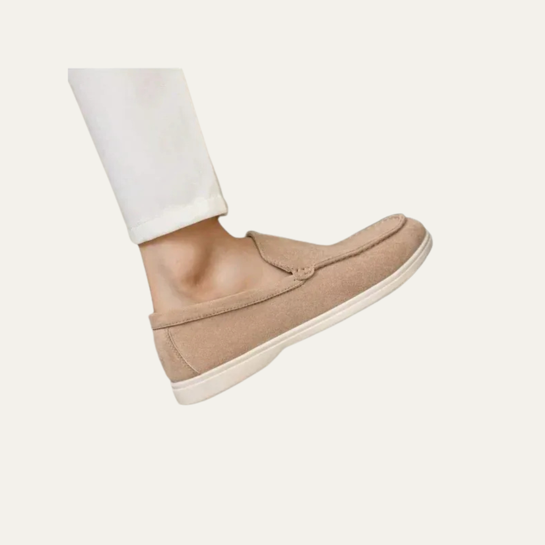 VogeLuxe | Men’s Suede Driving Moccasins with Metal Keeper Detail