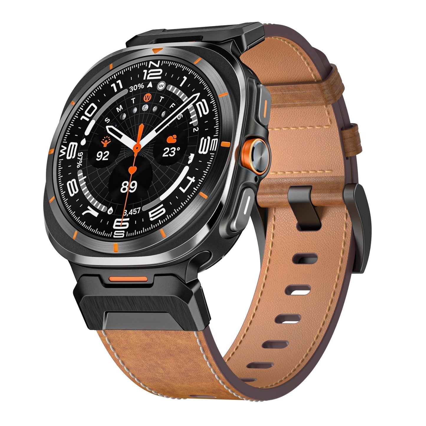 Rugged Leather Watch Band For Men 7 Ultra
