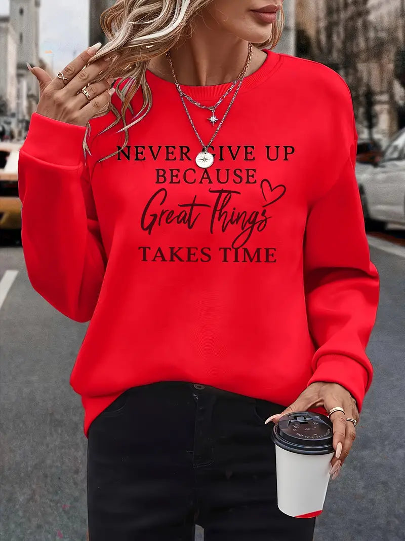 Women's Fashionable Graphic Sweatshirt for Fall Winter