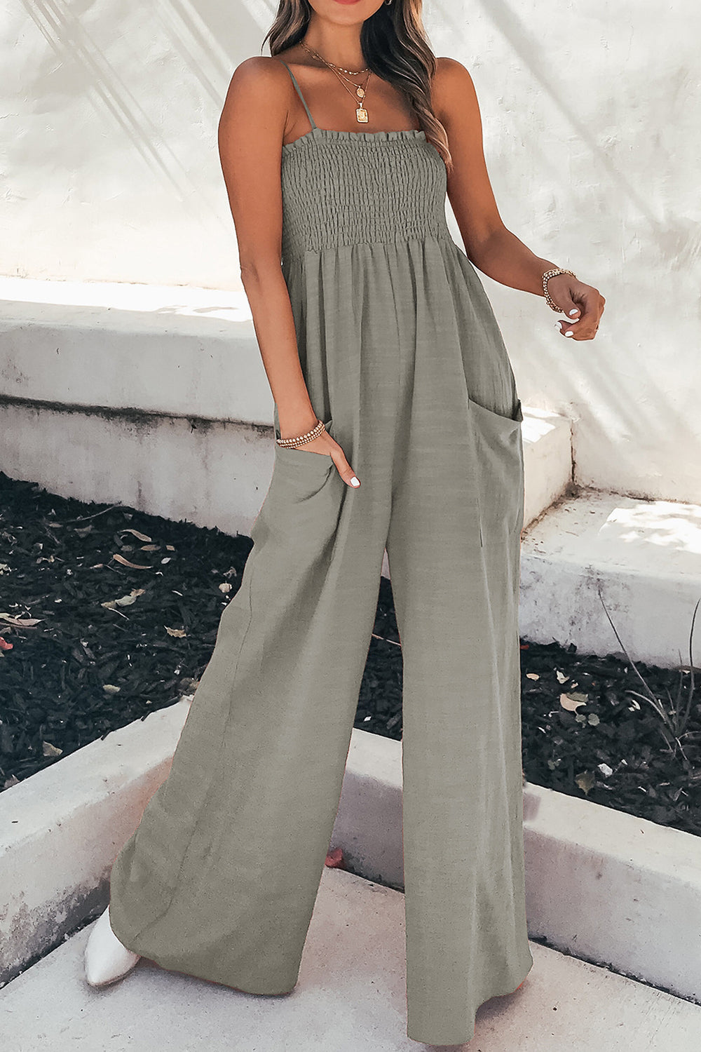 Women's Comfortable Sleeveless Summer Romper with Pockets
