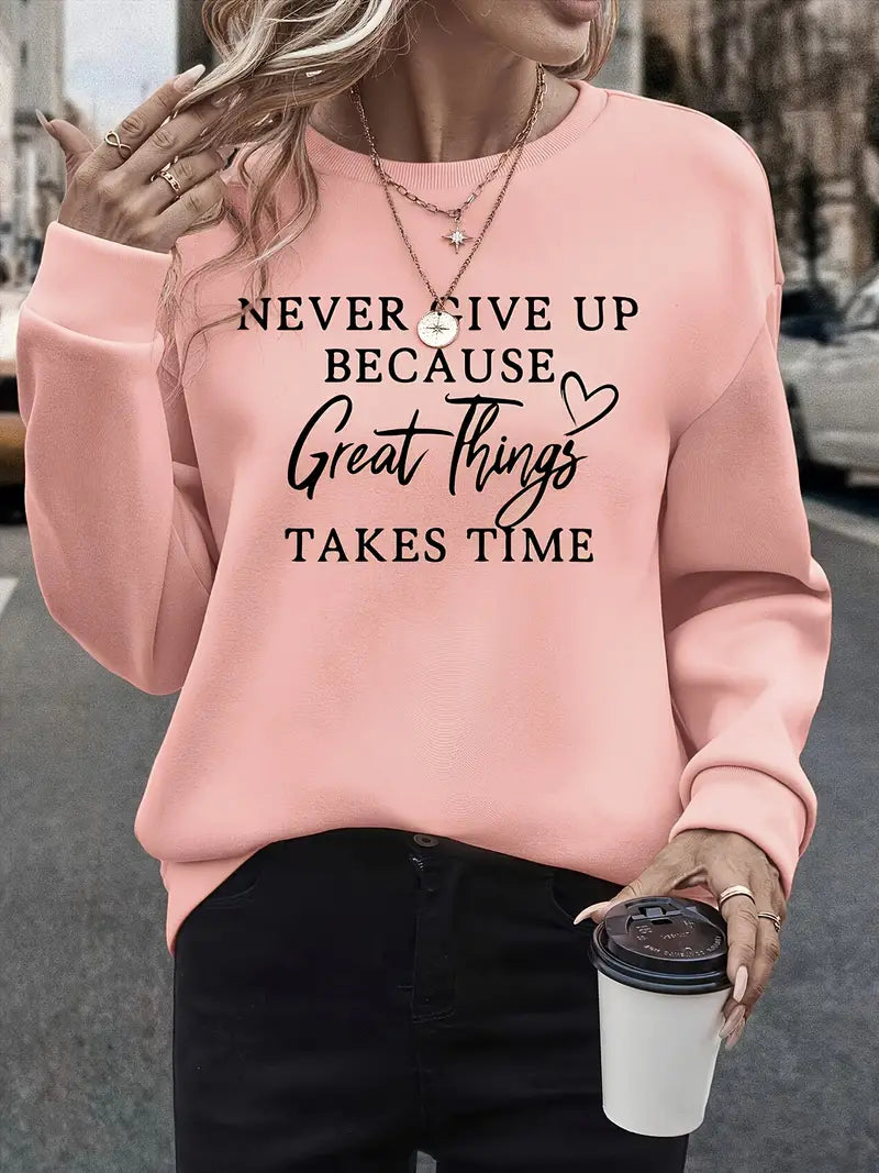 Women's Fashionable Graphic Sweatshirt for Fall Winter