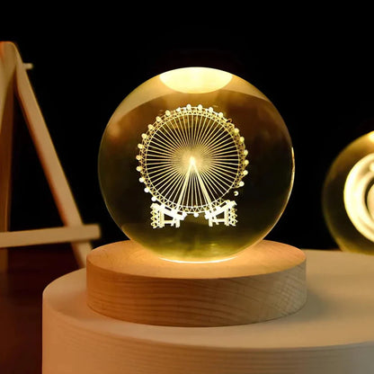 Glowing Orb LED Nightlight Galaxy Pattern