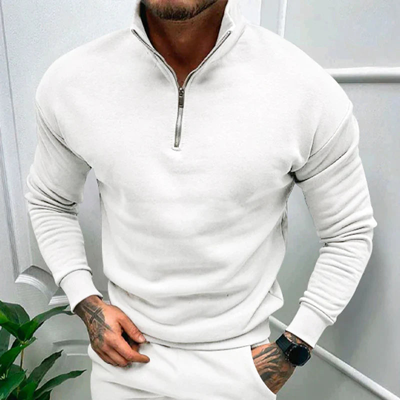 Warm Men's Zip Up Long Sleeve Winter Sweater - VogeLuxe