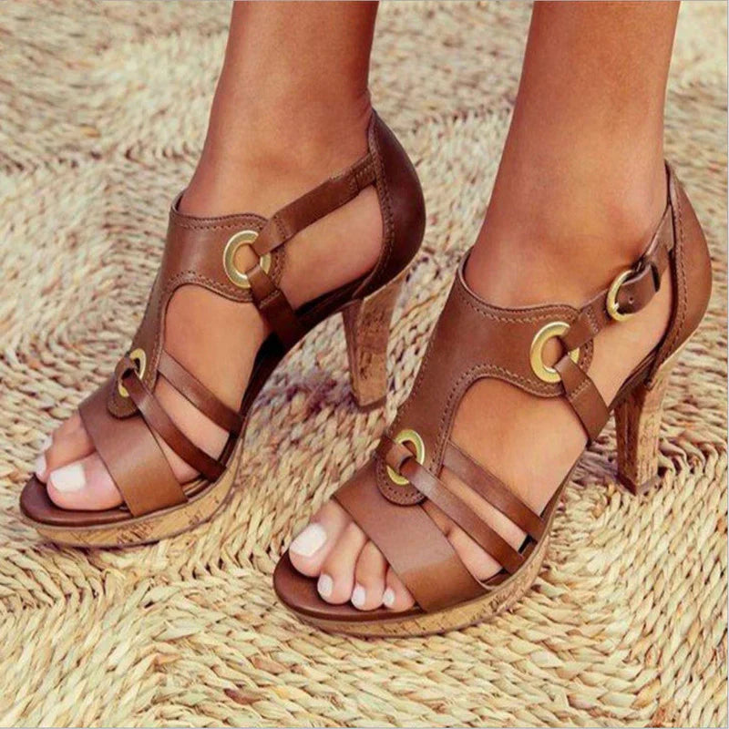 Elegant Ankle Strap High Heels