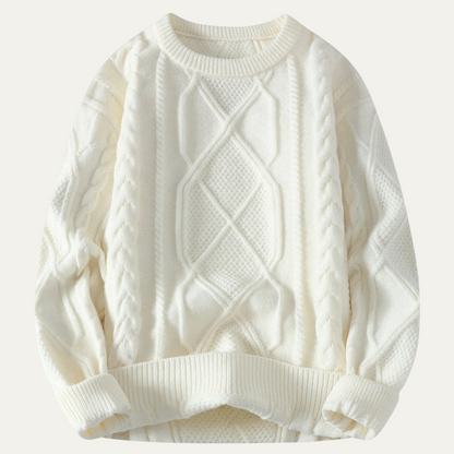 VogeLuxe | Men’s Winter Cable Knit Crewneck Sweater