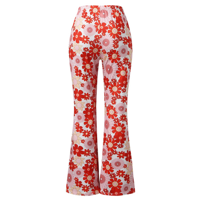 Vintage Style High Waisted Wide Leg Floral Pants