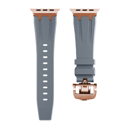 Durable Silicone Watch Strap With Secure Buckle And Metal Fittings