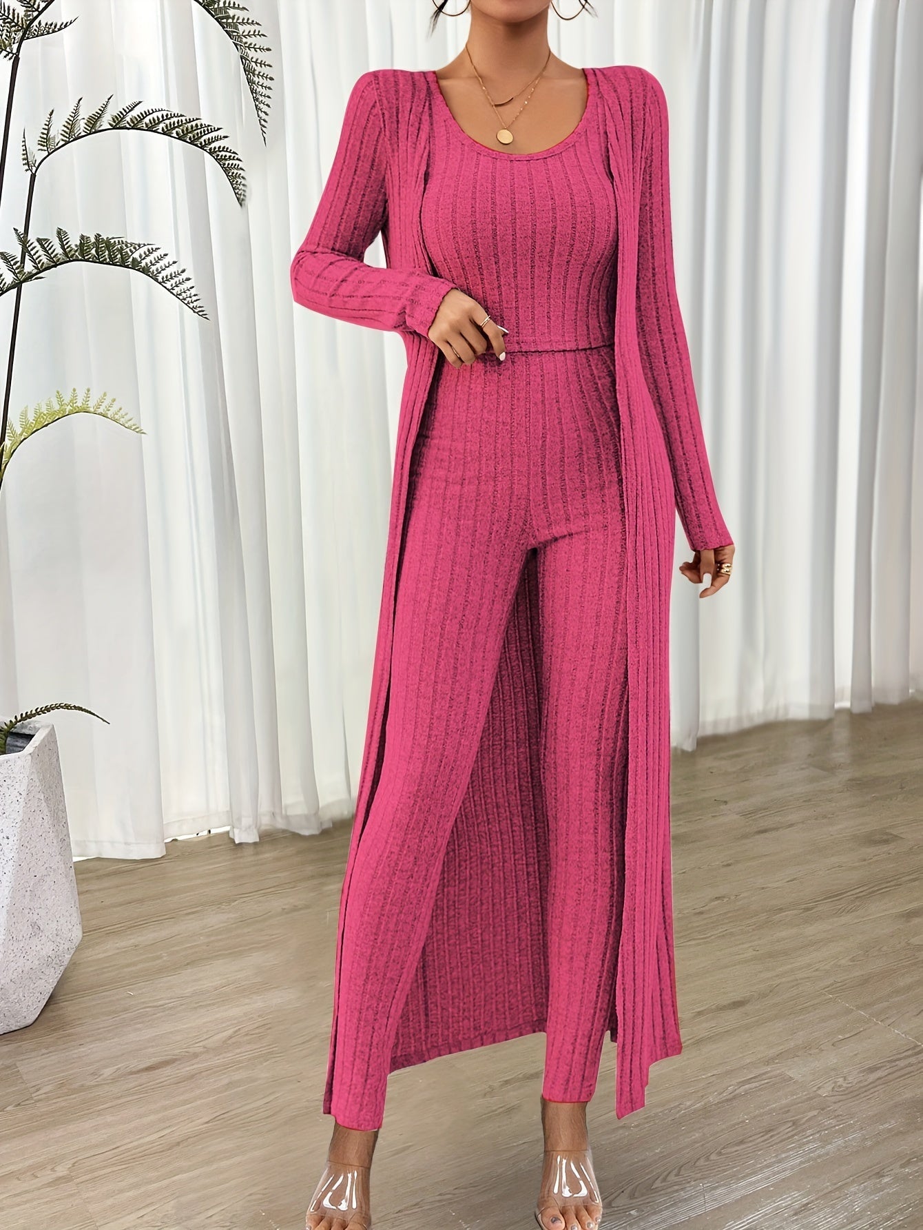 Comfy Women's 2 Piece Crop Top and High Waist Pants Set