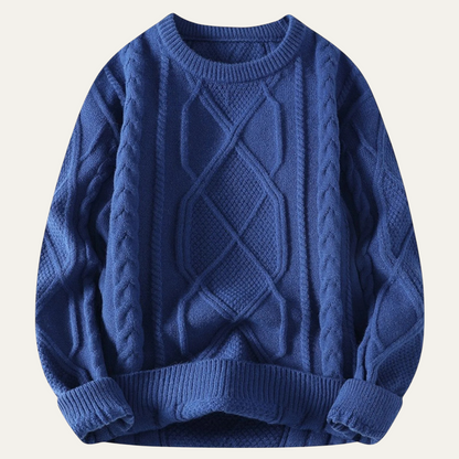 VogeLuxe | Men’s Winter Cable Knit Crewneck Sweater
