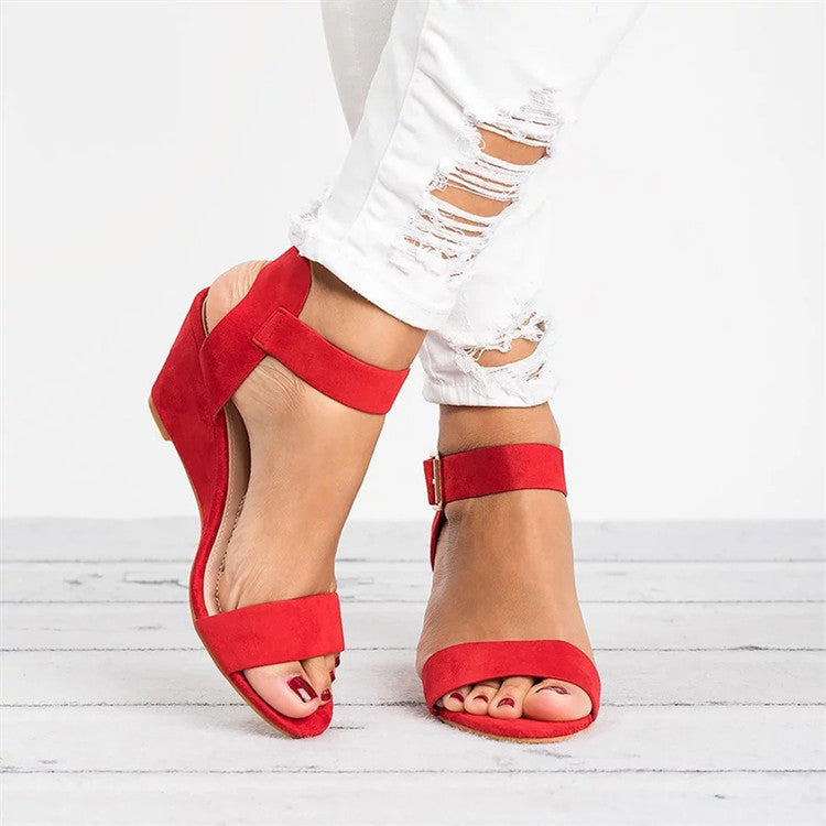 Comfortable Women's Wedge Sandals with Ankle Strap