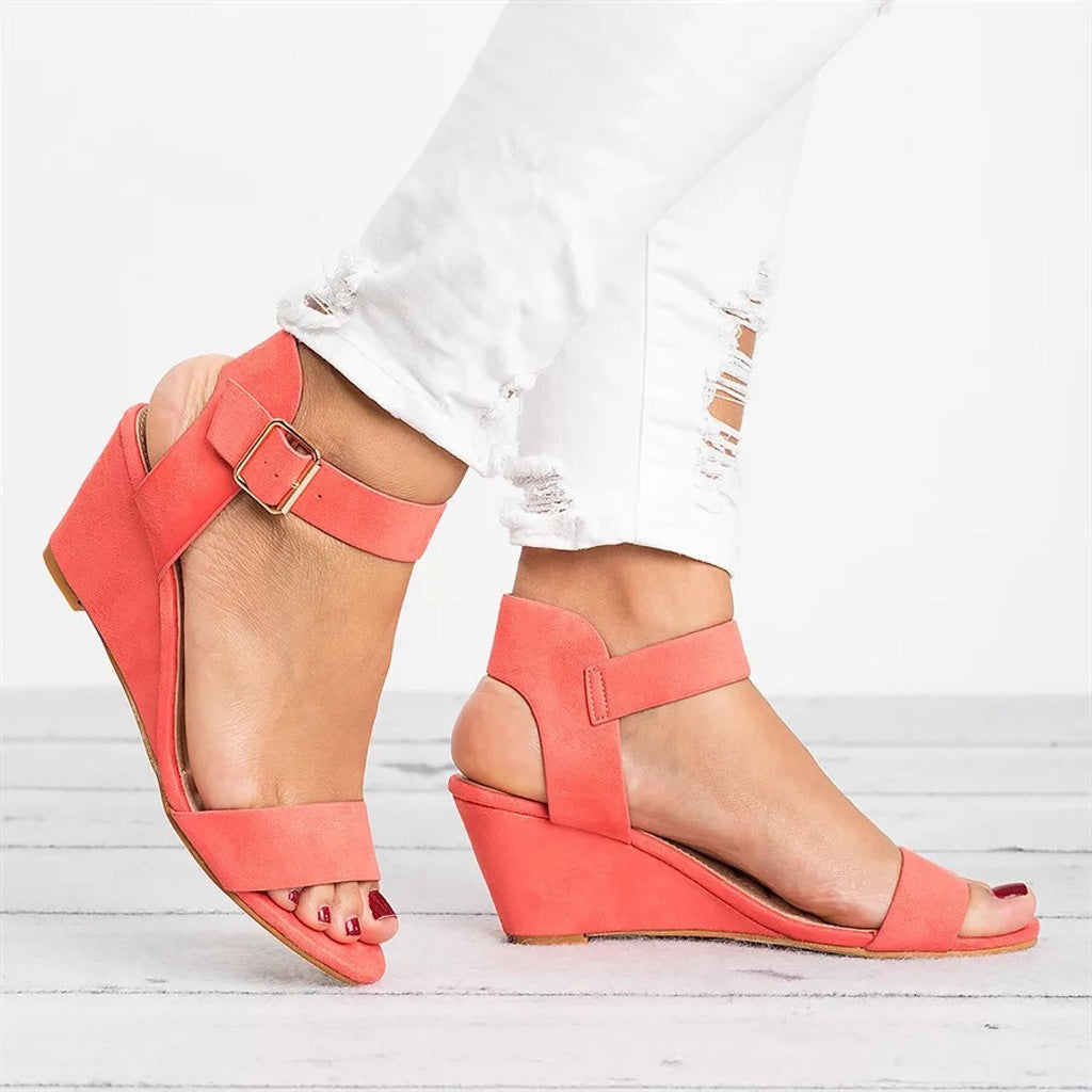 Comfortable Women's Wedge Sandals with Ankle Strap