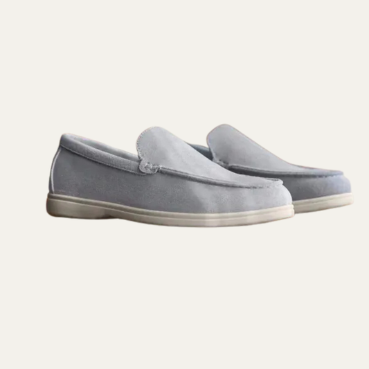VogeLuxe | Men’s Suede Driving Moccasins with Metal Keeper Detail
