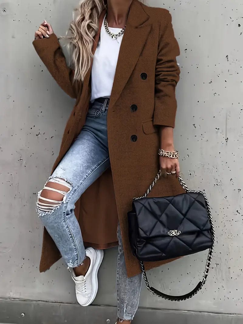 Warm Women's Trench Coat Classic Winter Style - VogeLuxe