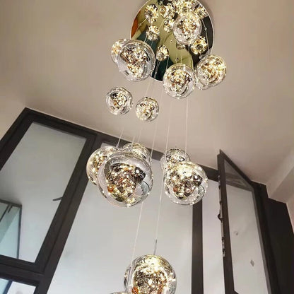Luxury Crystal Staircase Pendant Light Fixture