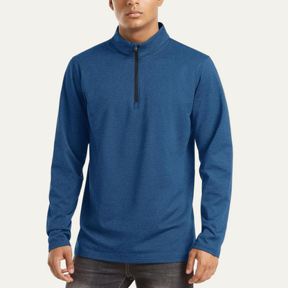 VogeLuxe | Men’s Technical Quarter Zip Stand Collar Shirt