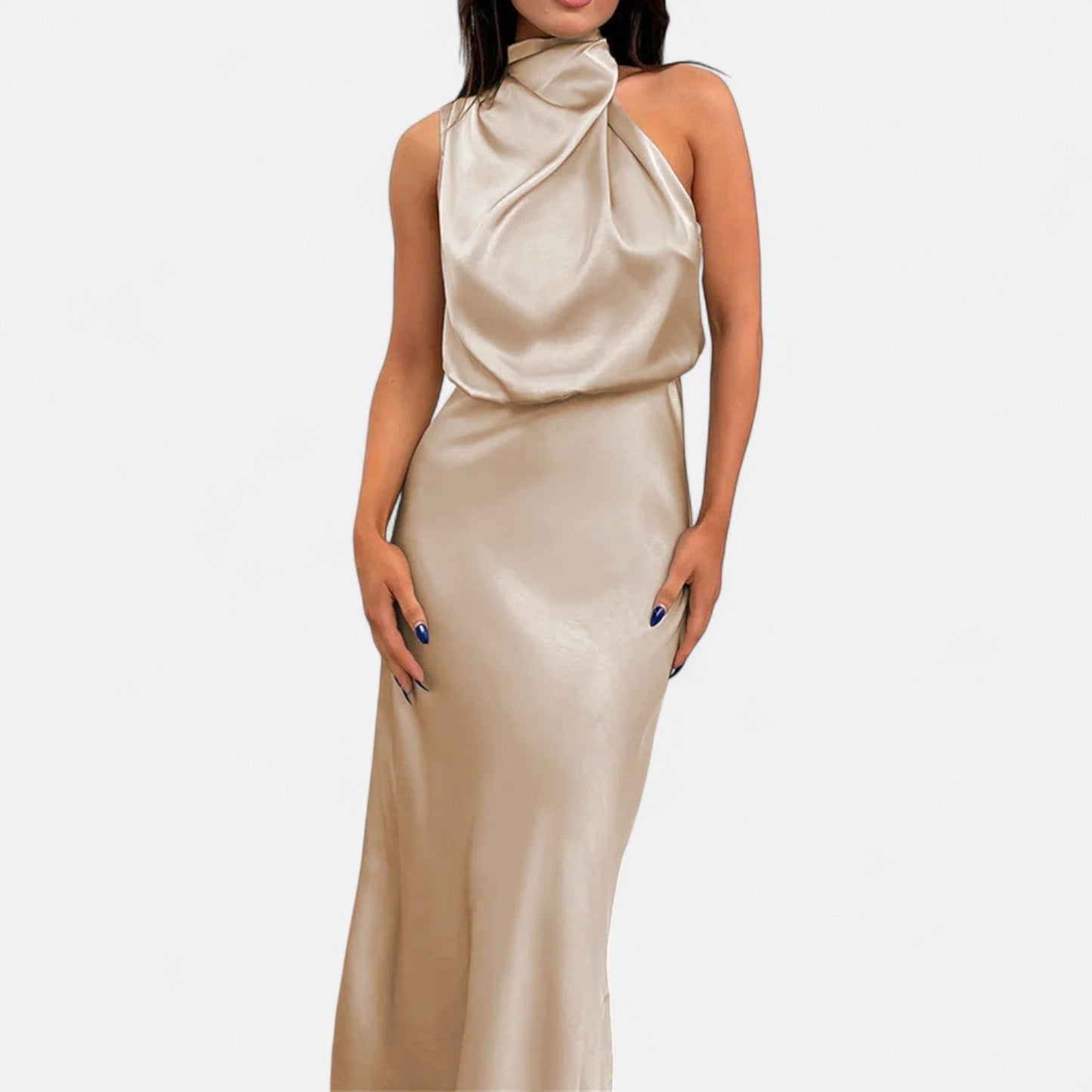 Elegant Satin Sleeveless Maxi Dress for Women